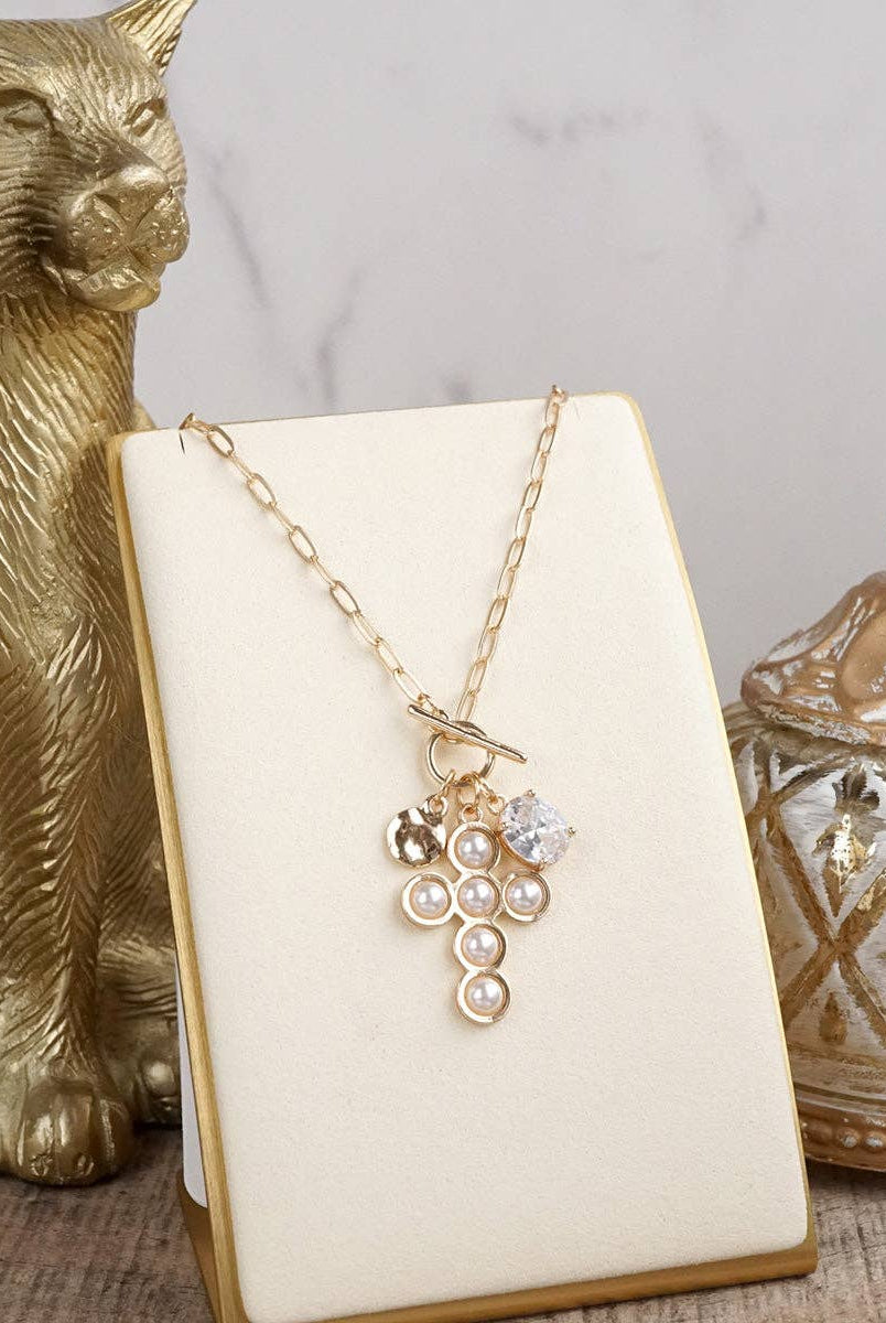 Grace Notes – Dainty Charm Cluster Necklace on Paperclip Chain-Necklaces-PennyLine inc-Stuffology - Where Vintage Meets Modern, A Boutique for Real Women in Crosbyton, TX
