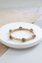 Jeweled Golden Bangle with semi precious stone dots-Bracelets-PennyLine inc-Stuffology - Where Vintage Meets Modern, A Boutique for Real Women in Crosbyton, TX
