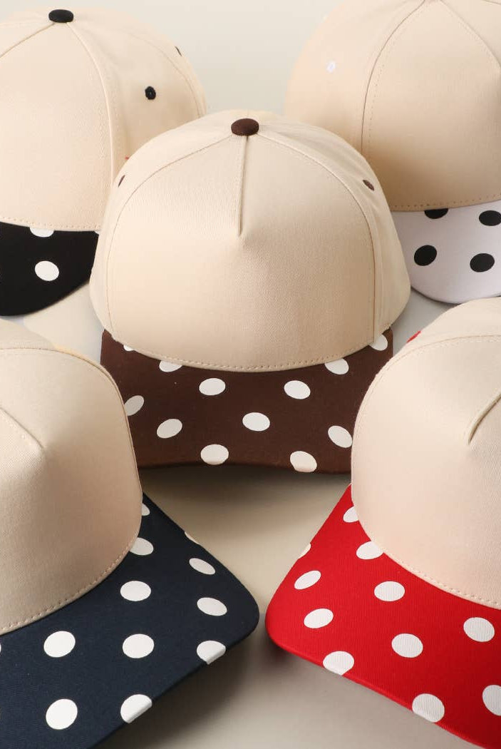 BIG POLKA DOT Brim Two-Tone Trucker Hat-Trucker Hat-Fashion City-Stuffology - Where Vintage Meets Modern, A Boutique for Real Women in Crosbyton, TX