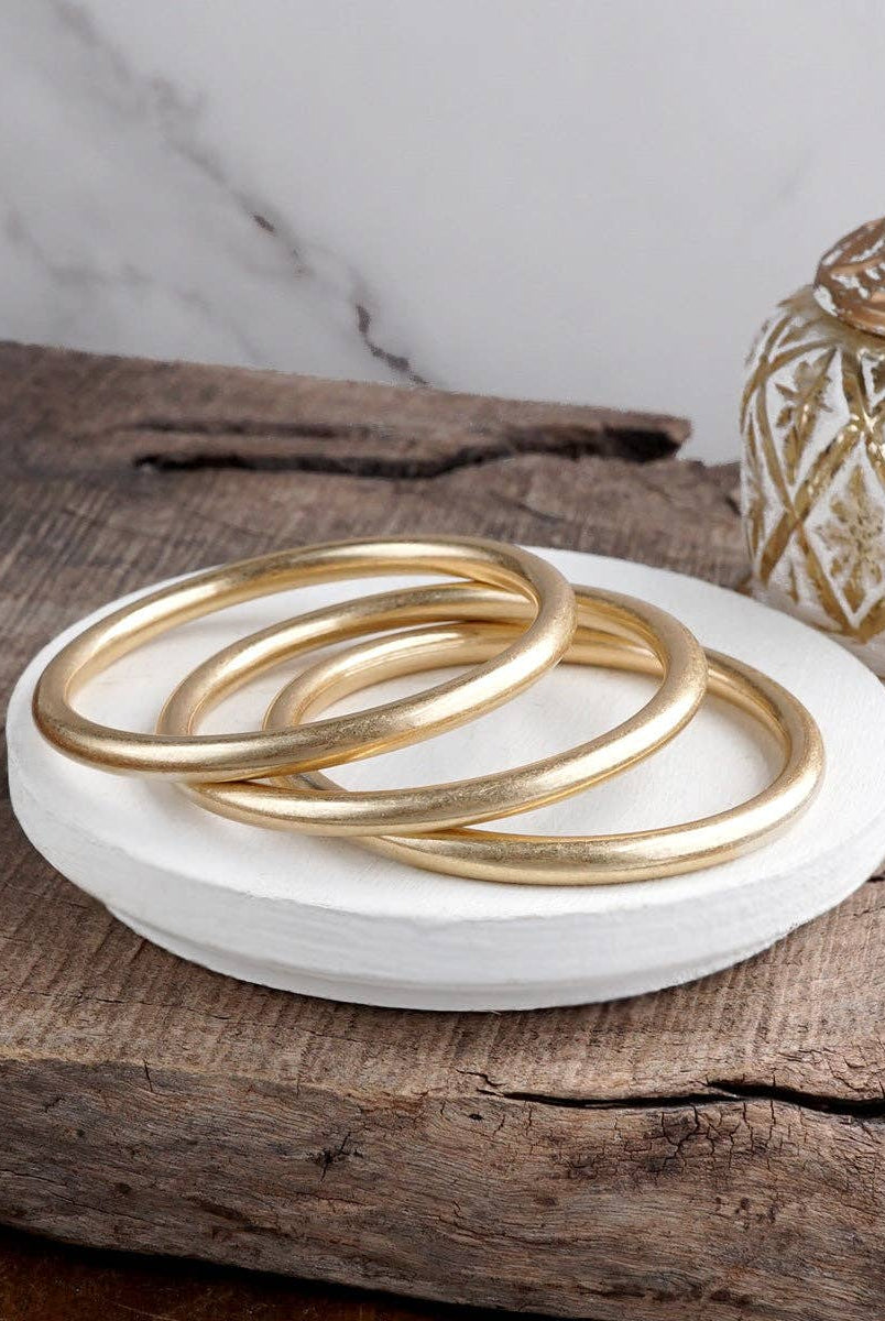 Sundrift Glow – Mixed Metal Bangle Stack-Bracelets-PennyLine inc-Stuffology - Where Vintage Meets Modern, A Boutique for Real Women in Crosbyton, TX
