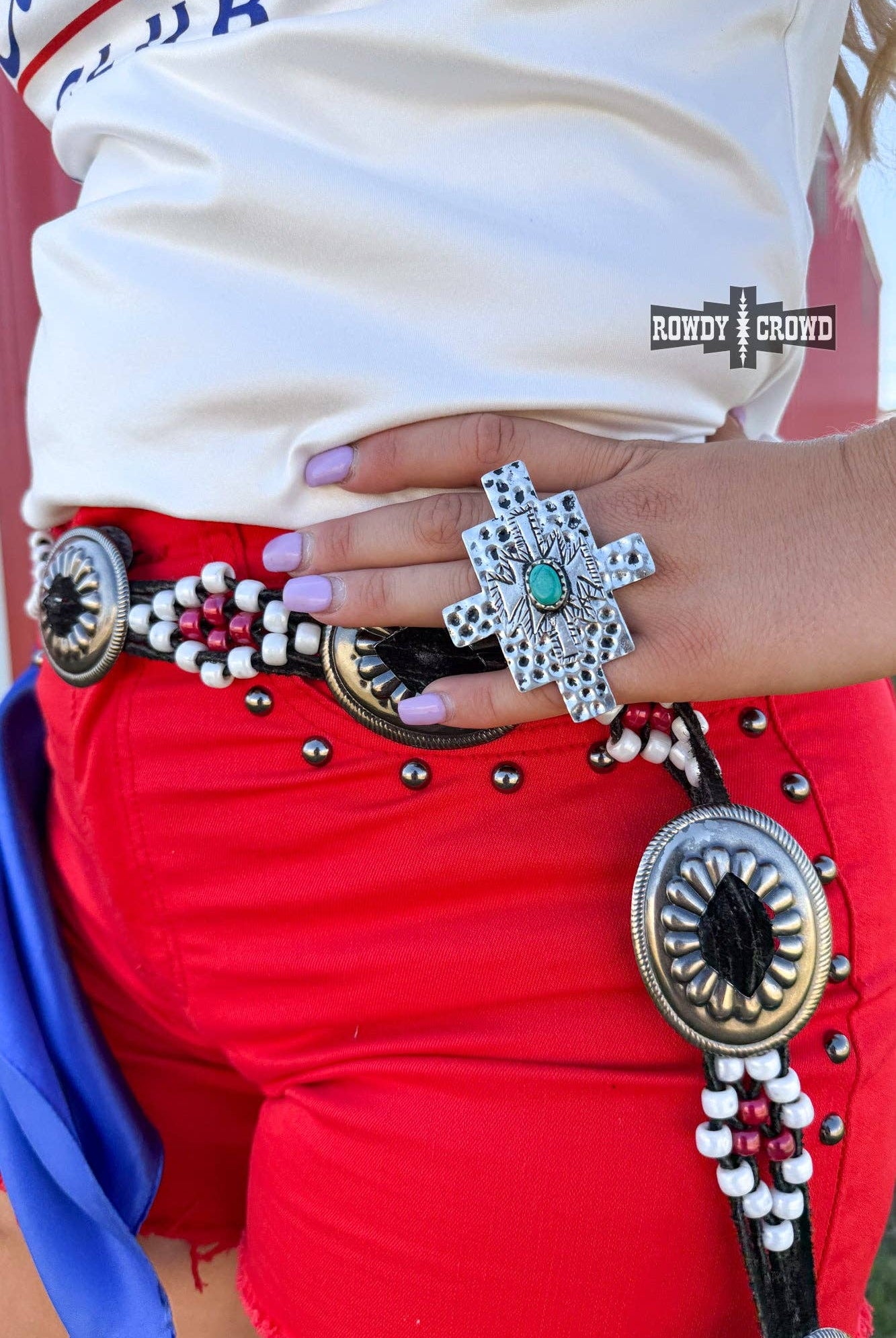 Turquoise Cross Wild Rag Slide-Jewelry-Stuffology Boutique-Stuffology - Where Vintage Meets Modern, A Boutique for Real Women in Crosbyton, TX