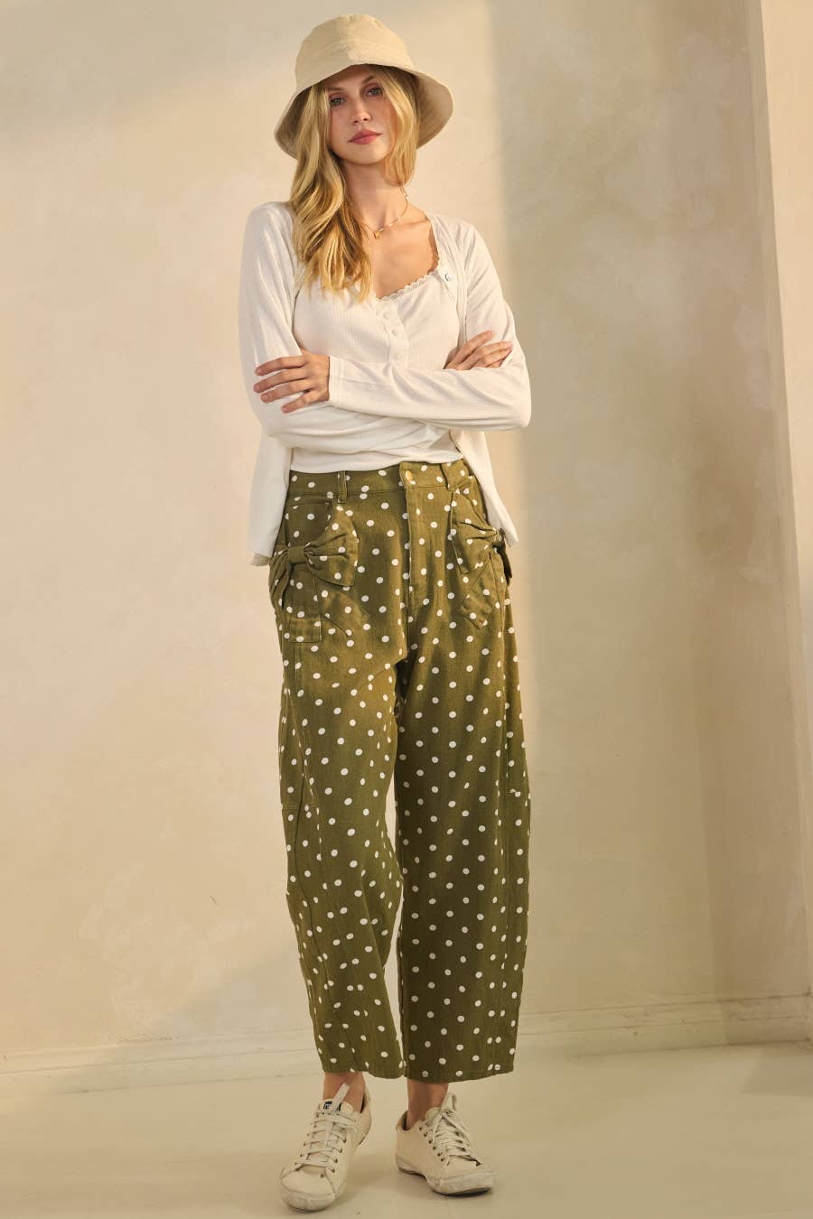 High-rise Printed Black Polka Dot Denim Pants-Jeans-Oddi-Stuffology - Where Vintage Meets Modern, A Boutique for Real Women in Crosbyton, TX