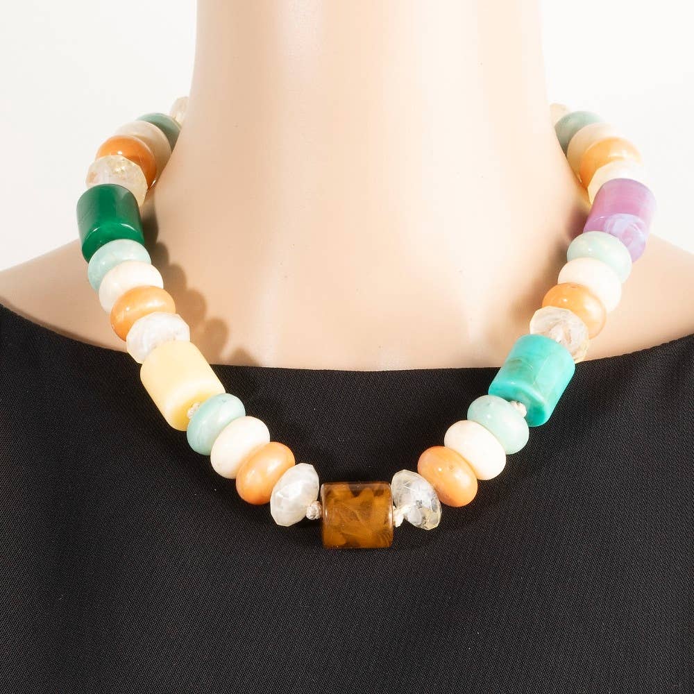 Color Story Beaded Necklace-Necklaces-The Looks by Fame Accessories-Stuffology - Where Vintage Meets Modern, A Boutique for Real Women in Crosbyton, TX