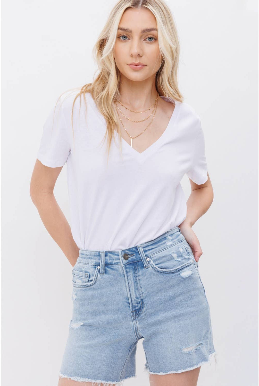 Everyday Mica Denim Shorts-Shorts-Mica Denim-Stuffology - Where Vintage Meets Modern, A Boutique for Real Women in Crosbyton, TX