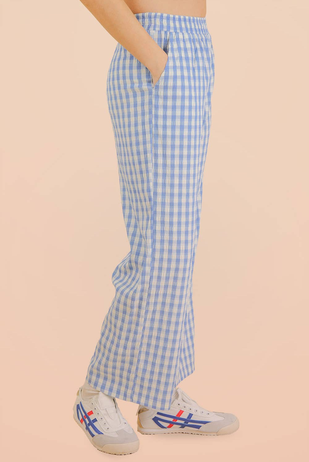 Elastic Waist Checkered Casual Pants-Pants-VERY J-Stuffology - Where Vintage Meets Modern, A Boutique for Real Women in Crosbyton, TX