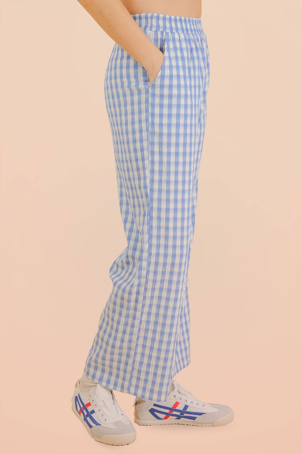 Elastic Waist Checkered Casual Pants-Pants-VERY J-Stuffology - Where Vintage Meets Modern, A Boutique for Real Women in Crosbyton, TX