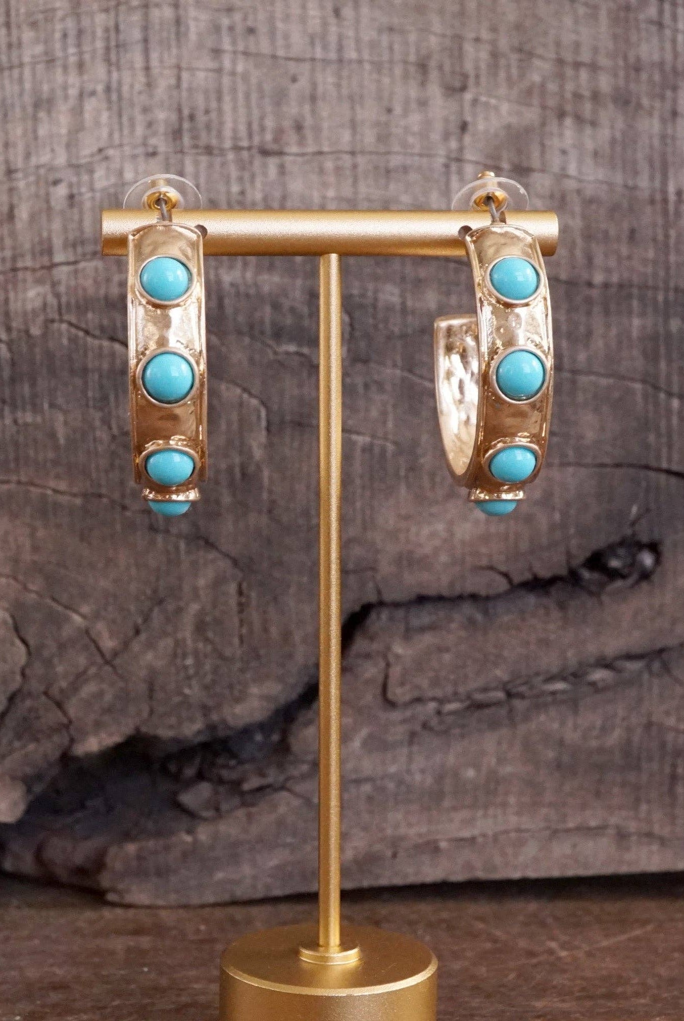 Jeweled Bubble Hoop Earrings – Colorful Acrylic Cabochons-PennyLine inc-Stuffology - Where Vintage Meets Modern, A Boutique for Real Women in Crosbyton, TX