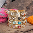 Sparkly Crystal Stretch Bangles – Gold Tone with Color Options-Bracelets-PennyLine inc-Stuffology - Where Vintage Meets Modern, A Boutique for Real Women in Crosbyton, TX