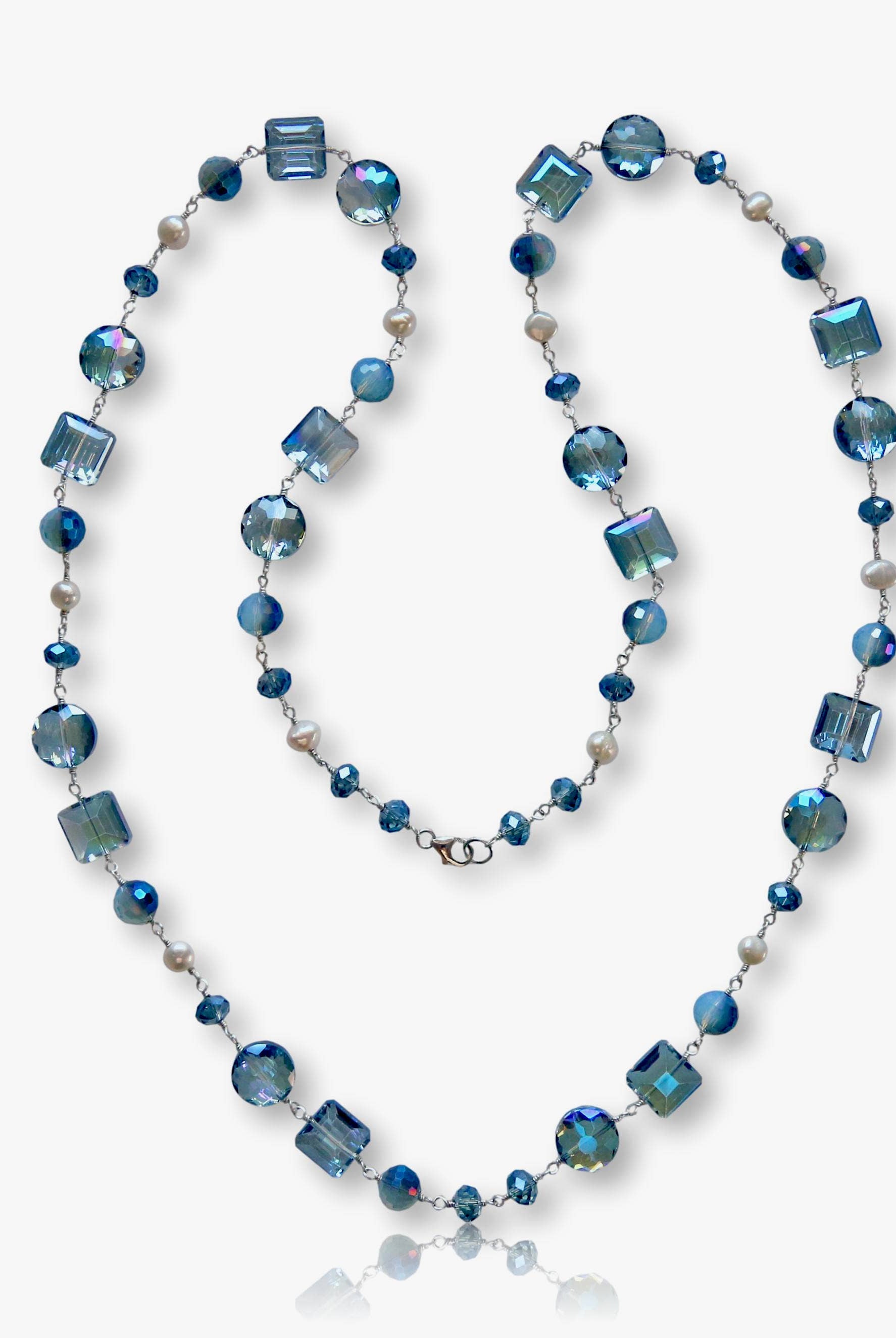 Crystal and Pearl Necklace-IST Jewelry-Stuffology - Where Vintage Meets Modern, A Boutique for Real Women in Crosbyton, TX