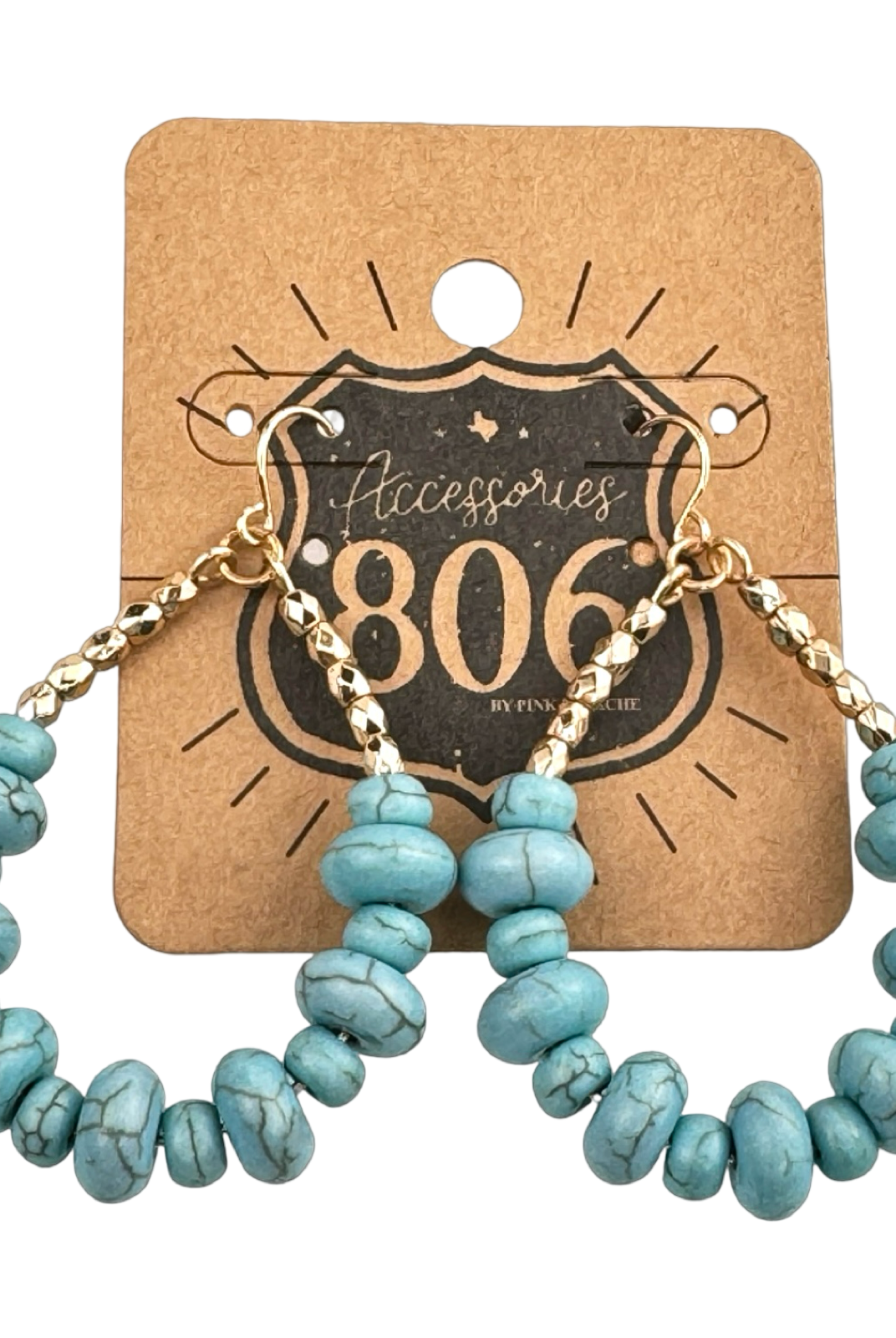 Turquoise teardrop earring-Earrings-Pink Panache Brands-Stuffology - Where Vintage Meets Modern, A Boutique for Real Women in Crosbyton, TX