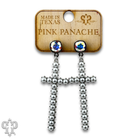 Pearl cross earring with Austrian crystal-Earrings-Pink Panache Brands-Stuffology - Where Vintage Meets Modern, A Boutique for Real Women in Crosbyton, TX