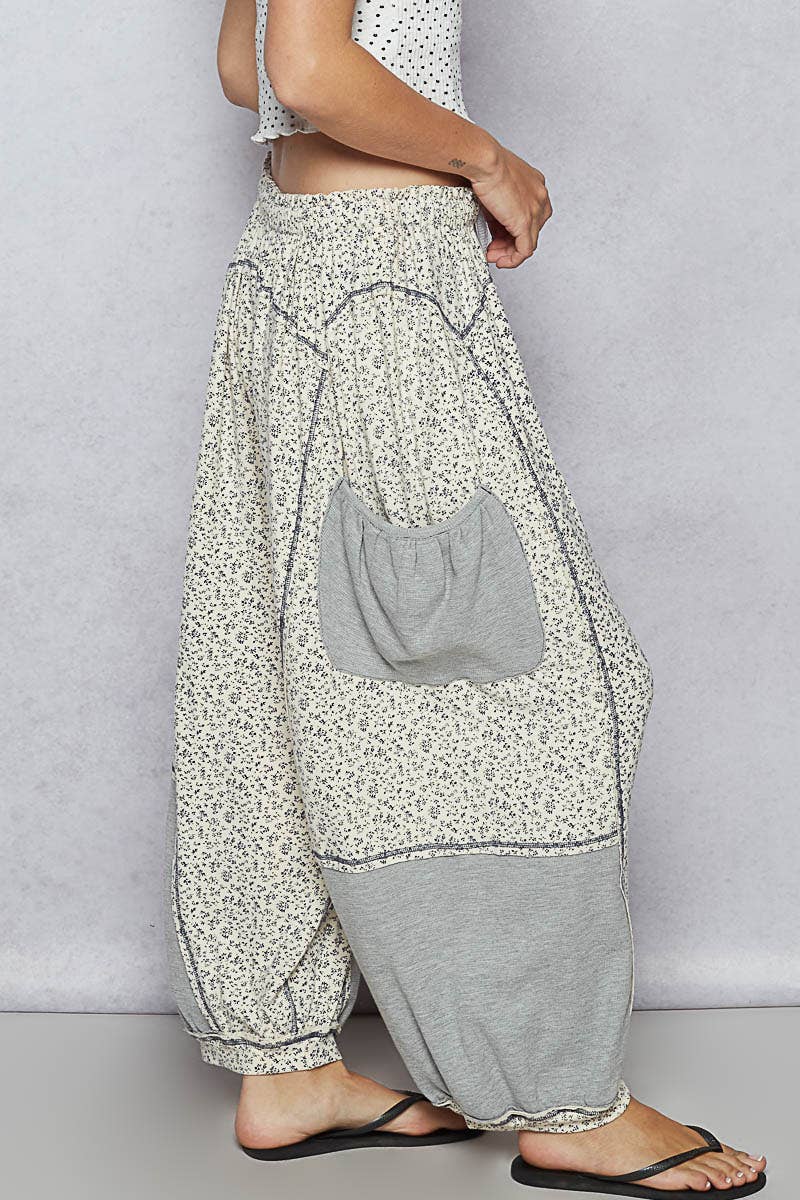 POL Clothing Floral Patch Knit Joggers-Joggers-Pol Clothing-Stuffology - Where Vintage Meets Modern, A Boutique for Real Women in Crosbyton, TX