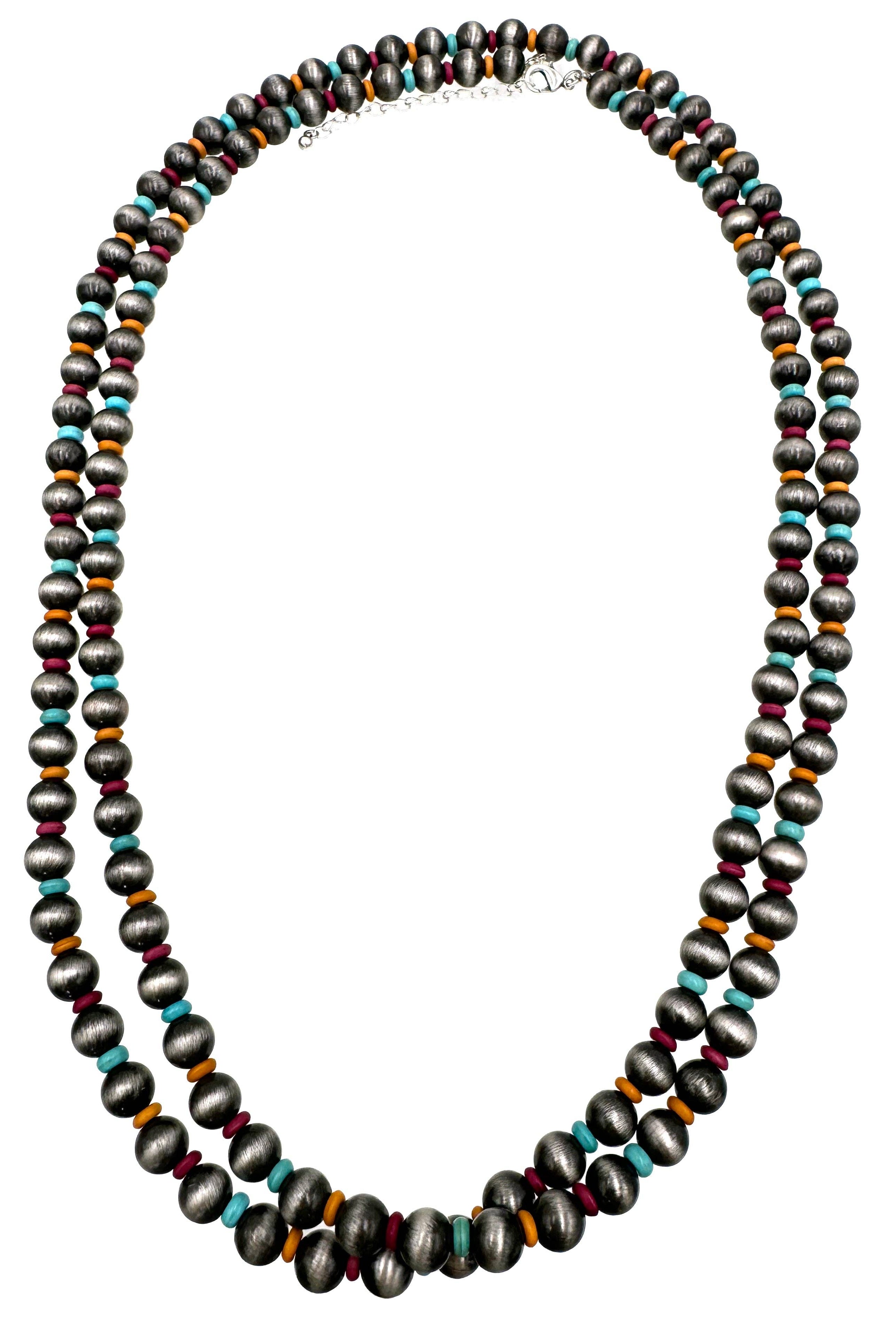 Navajo Large Beads Versatile Long 60 inch Necklace-Necklaces-Lunar Deer-Stuffology - Where Vintage Meets Modern, A Boutique for Real Women in Crosbyton, TX