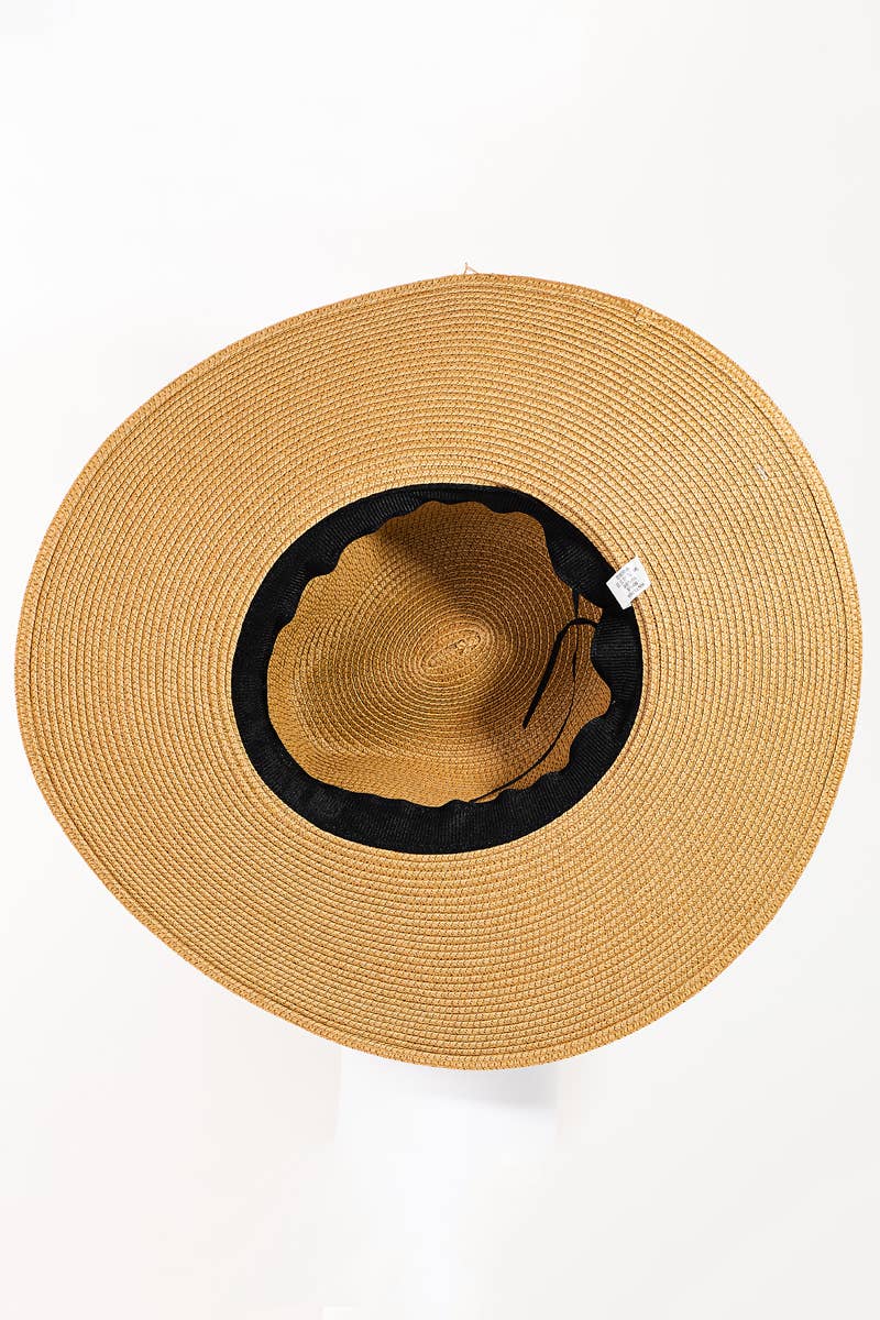 Straw Braided Rope Strap Sun Hat-The Looks by Fame Accessories-Stuffology - Where Vintage Meets Modern, A Boutique for Real Women in Crosbyton, TX