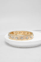 Sparkly Bangles hinge stretch links Gold tone Crystals-Bracelets-PennyLine inc-Stuffology - Where Vintage Meets Modern, A Boutique for Real Women in Crosbyton, TX