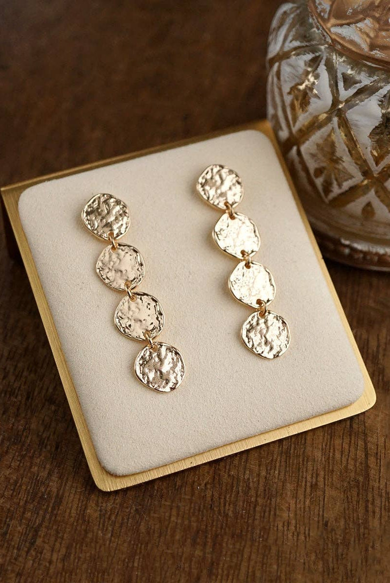 Desert Rhythm – Turquoise Color Stone & Textured Coin Necklace-PennyLine inc-Stuffology - Where Vintage Meets Modern, A Boutique for Real Women in Crosbyton, TX