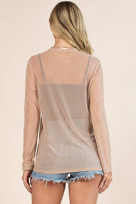 SOLID MOCK NECK MESH TOP-MESH TOP-Avery-Stuffology - Where Vintage Meets Modern, A Boutique for Real Women in Crosbyton, TX