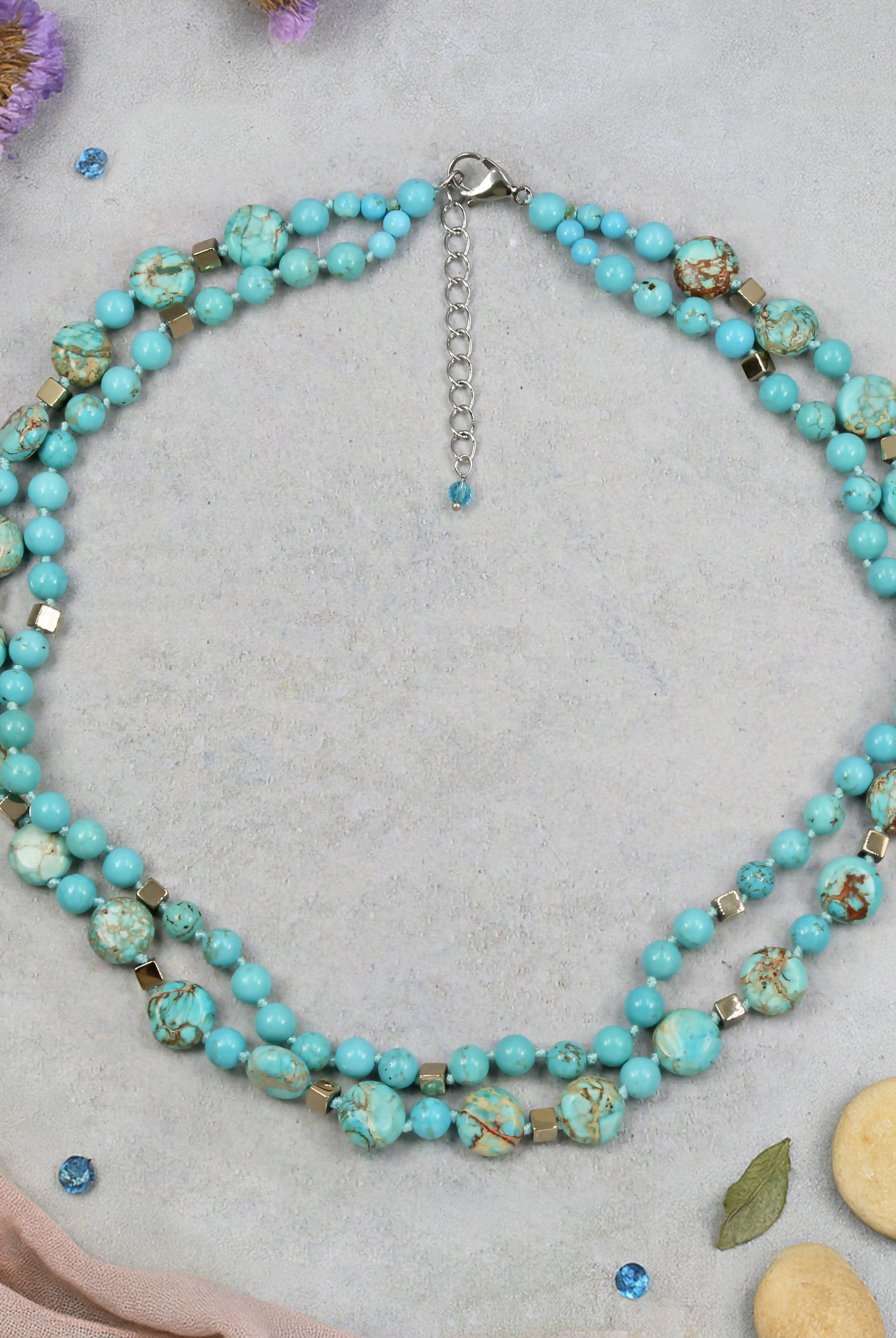 25F19 - Turquoise Horizon Necklace-IST Jewelry-Stuffology - Where Vintage Meets Modern, A Boutique for Real Women in Crosbyton, TX