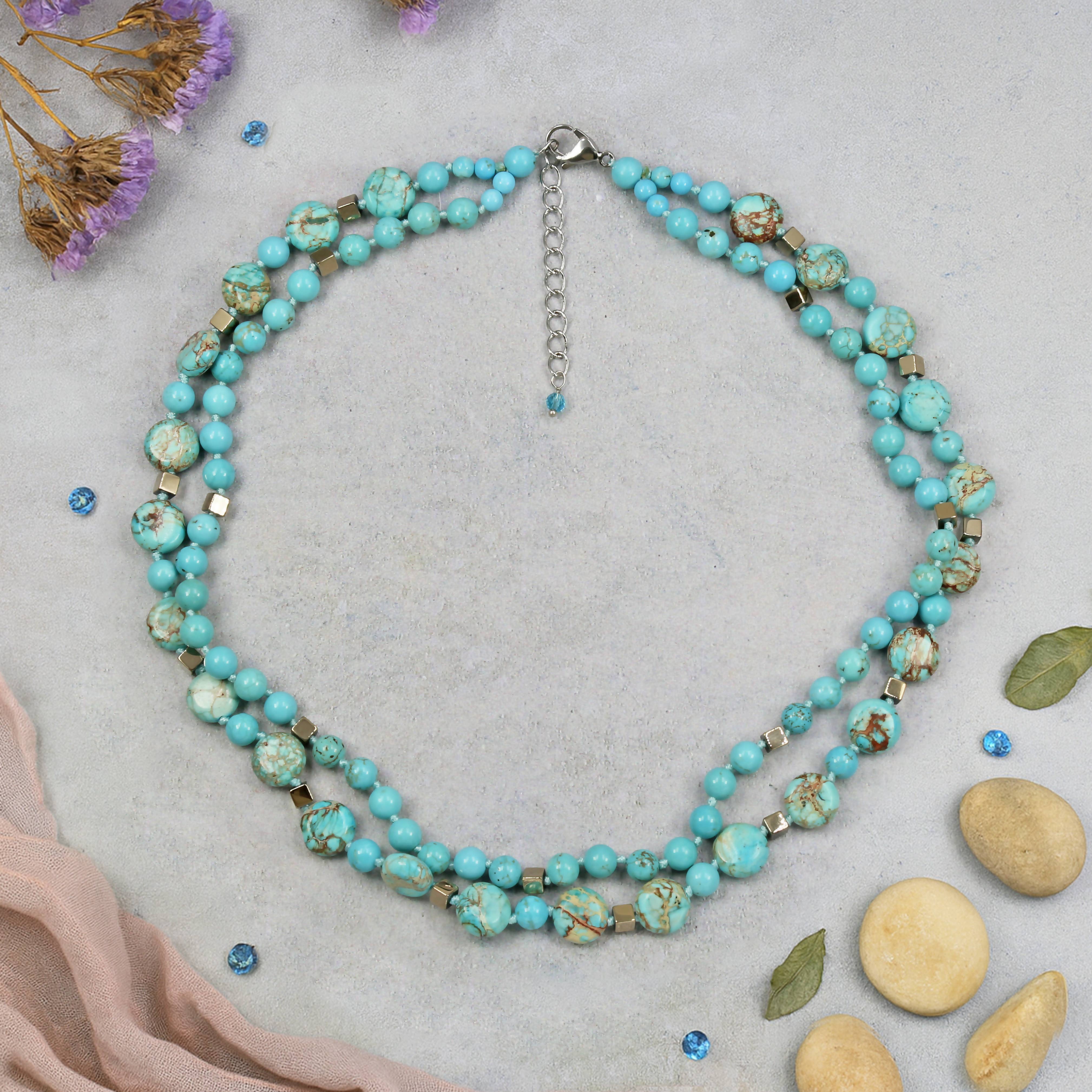 25F19 - Turquoise Horizon Necklace-IST Jewelry-Stuffology - Where Vintage Meets Modern, A Boutique for Real Women in Crosbyton, TX