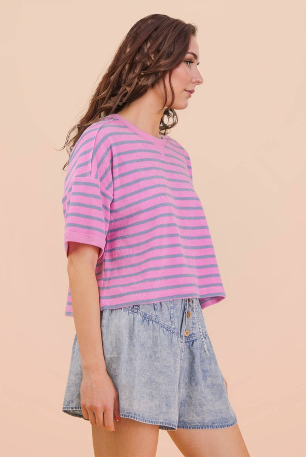 Oversized Stripe Casual Comfy Knit Top-TOP-VERY J-Stuffology - Where Vintage Meets Modern, A Boutique for Real Women in Crosbyton, TX
