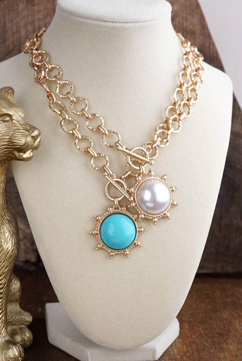 Suncrest Duo – Toggle Charm Chain Necklace-PennyLine inc-Stuffology - Where Vintage Meets Modern, A Boutique for Real Women in Crosbyton, TX