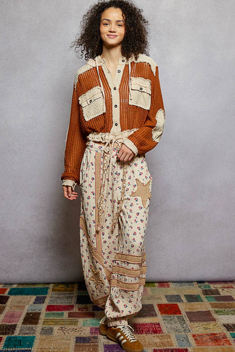 POL Clothing Open Knit Frayed Jacket-Jackets-Pol Clothing-Stuffology - Where Vintage Meets Modern, A Boutique for Real Women in Crosbyton, TX