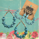 Turquoise teardrop earring-Earrings-Pink Panache Brands-Stuffology - Where Vintage Meets Modern, A Boutique for Real Women in Crosbyton, TX