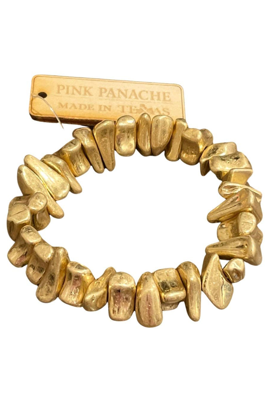 Gold nugget single bracelet strand-Bracelets-Pink Panache Brands-Stuffology - Where Vintage Meets Modern, A Boutique for Real Women in Crosbyton, TX