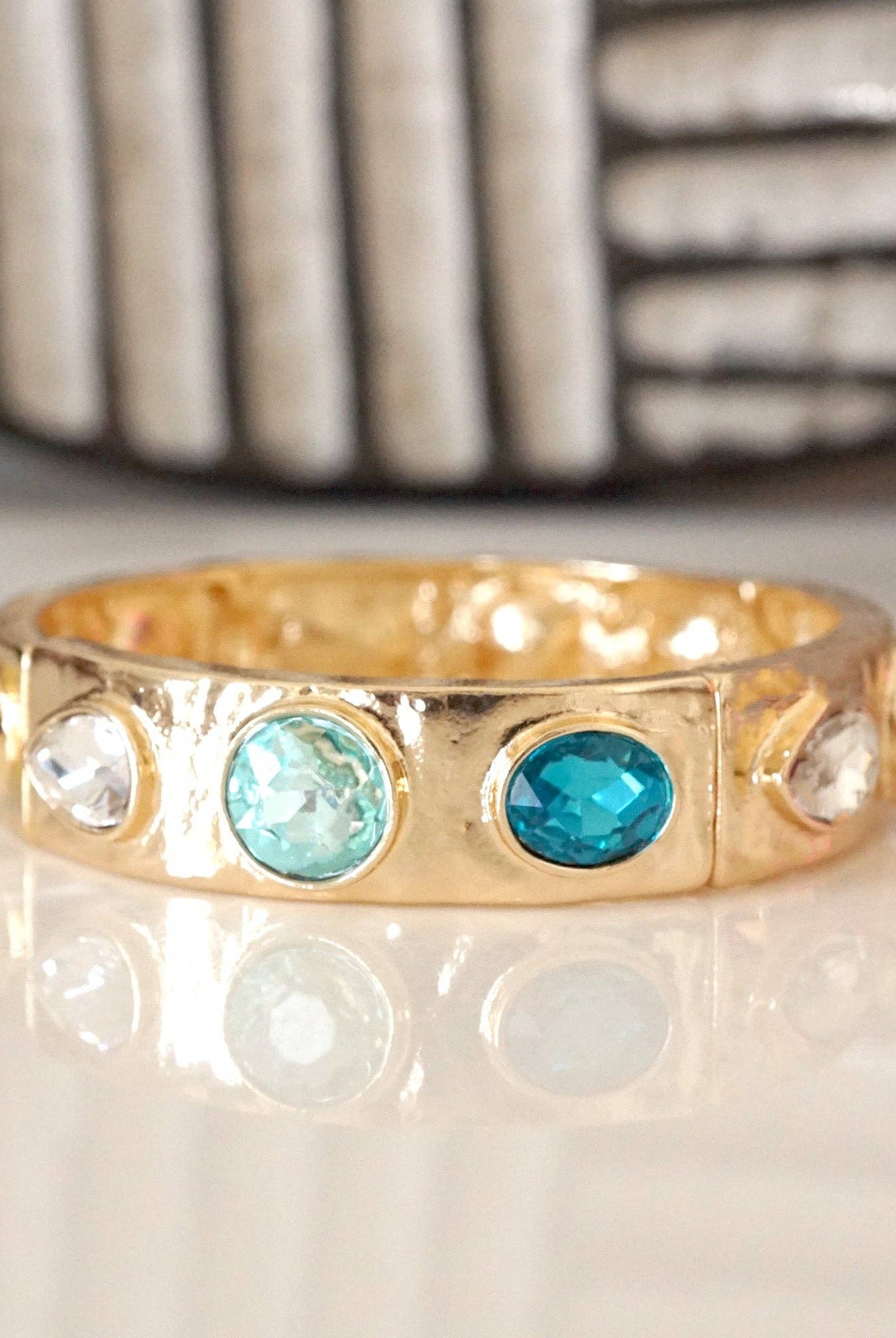 Sparkly Crystal Stretch Bangles – Gold Tone with Color Options-Bracelets-PennyLine inc-Stuffology - Where Vintage Meets Modern, A Boutique for Real Women in Crosbyton, TX
