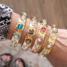 Sparkly Crystal Stretch Bangles – Gold Tone with Color Options-Bracelets-PennyLine inc-Stuffology - Where Vintage Meets Modern, A Boutique for Real Women in Crosbyton, TX