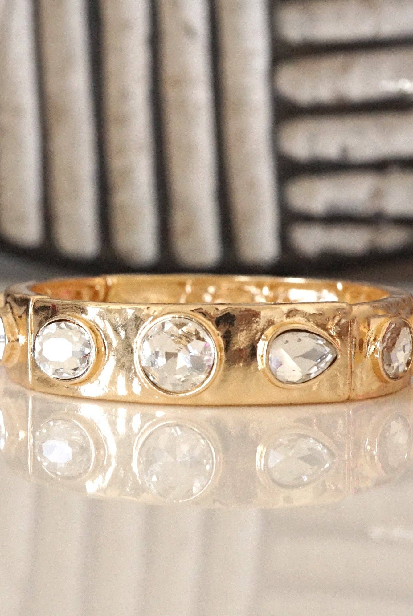 Sparkly Crystal Stretch Bangles – Gold Tone with Color Options-Bracelets-PennyLine inc-Stuffology - Where Vintage Meets Modern, A Boutique for Real Women in Crosbyton, TX