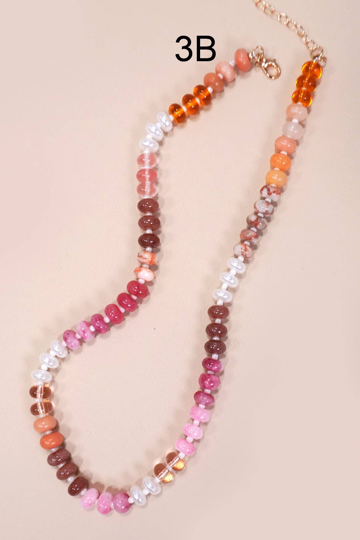 NATURAL AGATE GLASS SEMI PRECIOUS BEAD NECKLACE | 80N896-JOSSLYN by wall to wall-Stuffology - Where Vintage Meets Modern, A Boutique for Real Women in Crosbyton, TX
