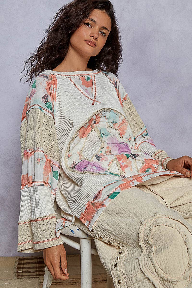 POL Clothing - Peace Sign Top-Pullover Top-Pol Clothing-Stuffology - Where Vintage Meets Modern, A Boutique for Real Women in Crosbyton, TX