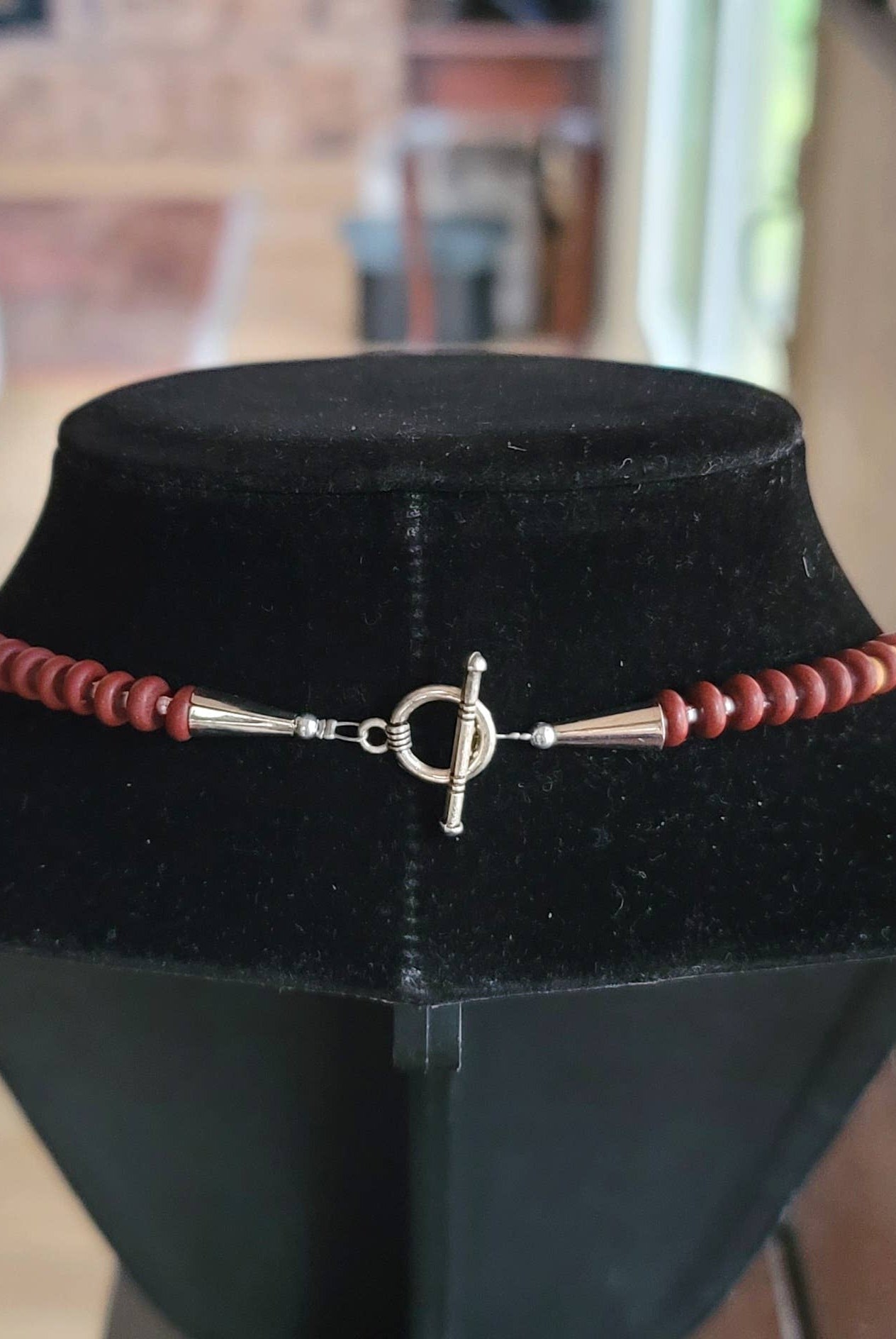 Turquoise, Coral Necklace, wood beads Native American made-Necklaces-Horse Spirit Studio-Stuffology - Where Vintage Meets Modern, A Boutique for Real Women in Crosbyton, TX