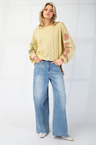 SOFT WASHED STRETCH WIDE LEG DENIM JEANS-Jeans-Easel-Stuffology - Where Vintage Meets Modern, A Boutique for Real Women in Crosbyton, TX