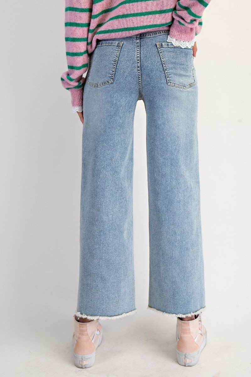 Easel Vintage Denim Wide-Leg Jeans-Jeans-Easel-Stuffology - Where Vintage Meets Modern, A Boutique for Real Women in Crosbyton, TX