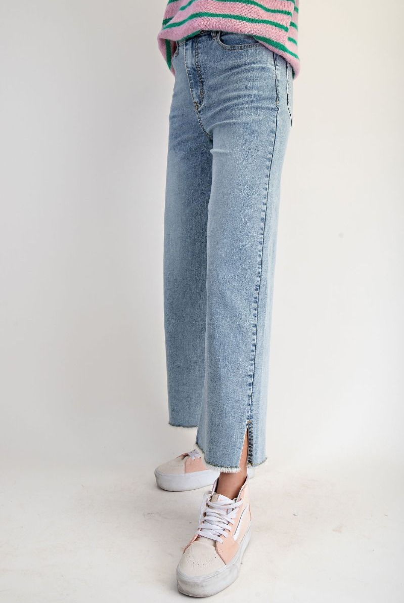 Easel Vintage Denim Wide-Leg Jeans-Jeans-Easel-Stuffology - Where Vintage Meets Modern, A Boutique for Real Women in Crosbyton, TX