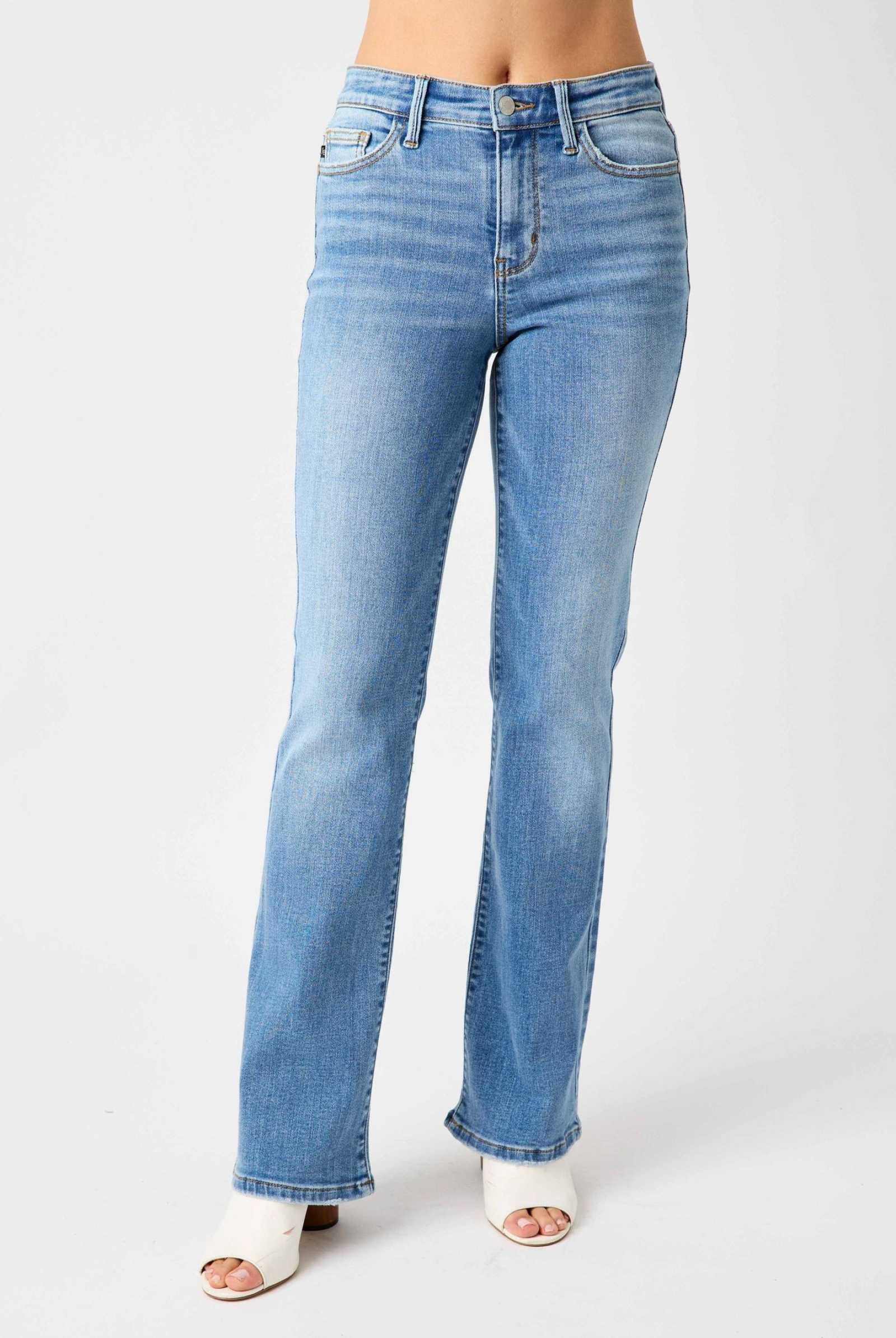 JUDY BLUE MID RISE BOOTCUT JEANS / STUFFOLOGY BOUTIQUE-Jeans-Judy Blue-Stuffology - Where Vintage Meets Modern, A Boutique for Real Women in Crosbyton, TX