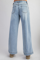 LT. DENIM Sand Blasted Washed Stretch Denim Pants-Jeans-Easel-Stuffology - Where Vintage Meets Modern, A Boutique for Real Women in Crosbyton, TX