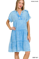 V-neck Gauze Dress-Dresses-Zenana-Stuffology - Where Vintage Meets Modern, A Boutique for Real Women in Crosbyton, TX