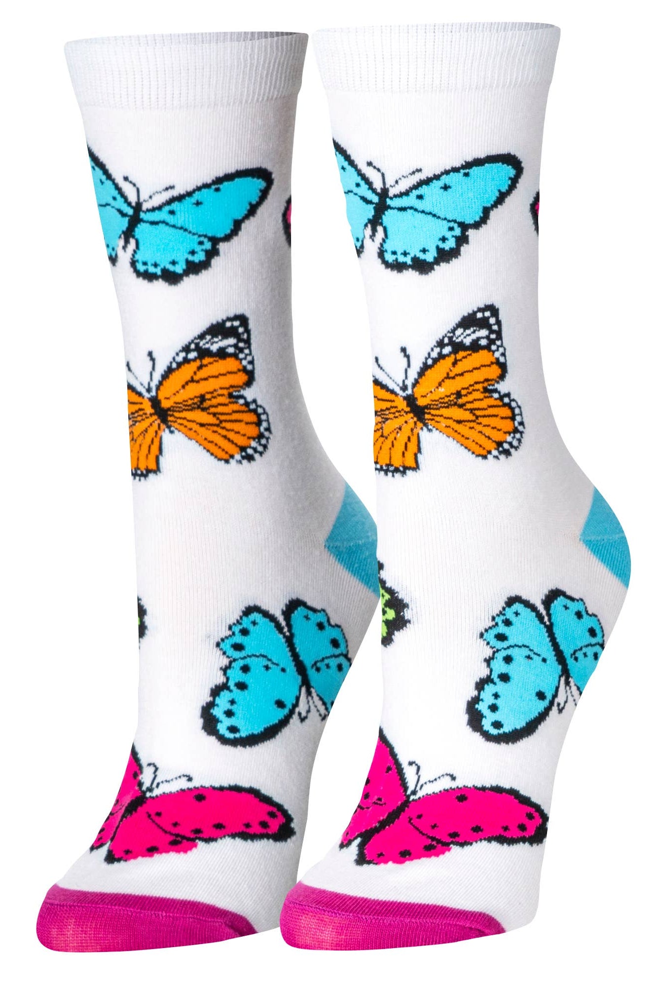 Butterflies - Womens Crew Folded | Stuffology Boutique-Socks-Crazy Socks-Stuffology - Where Vintage Meets Modern, A Boutique for Real Women in Crosbyton, TX