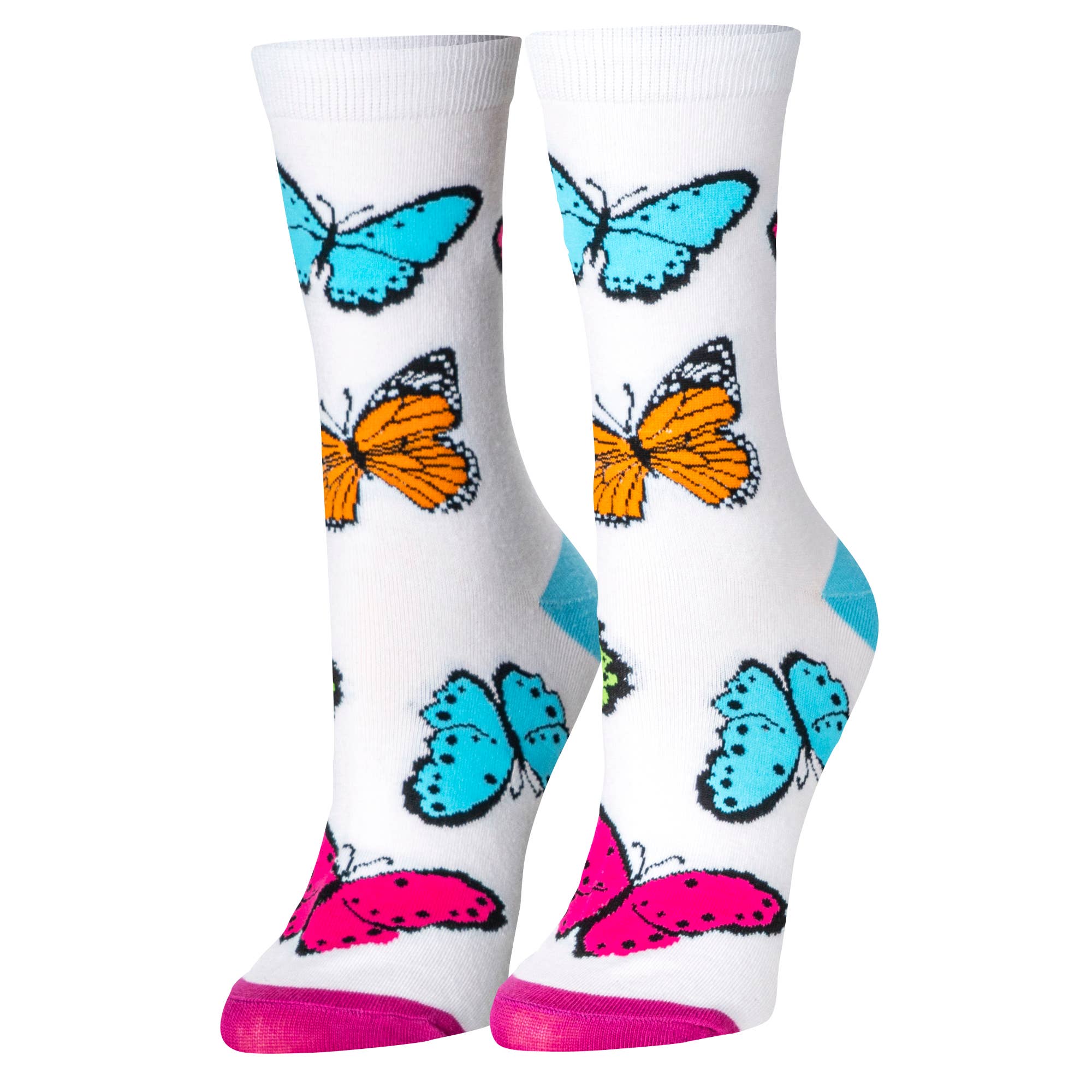 Butterflies - Womens Crew Folded | Stuffology Boutique-Socks-Crazy Socks-Stuffology - Where Vintage Meets Modern, A Boutique for Real Women in Crosbyton, TX