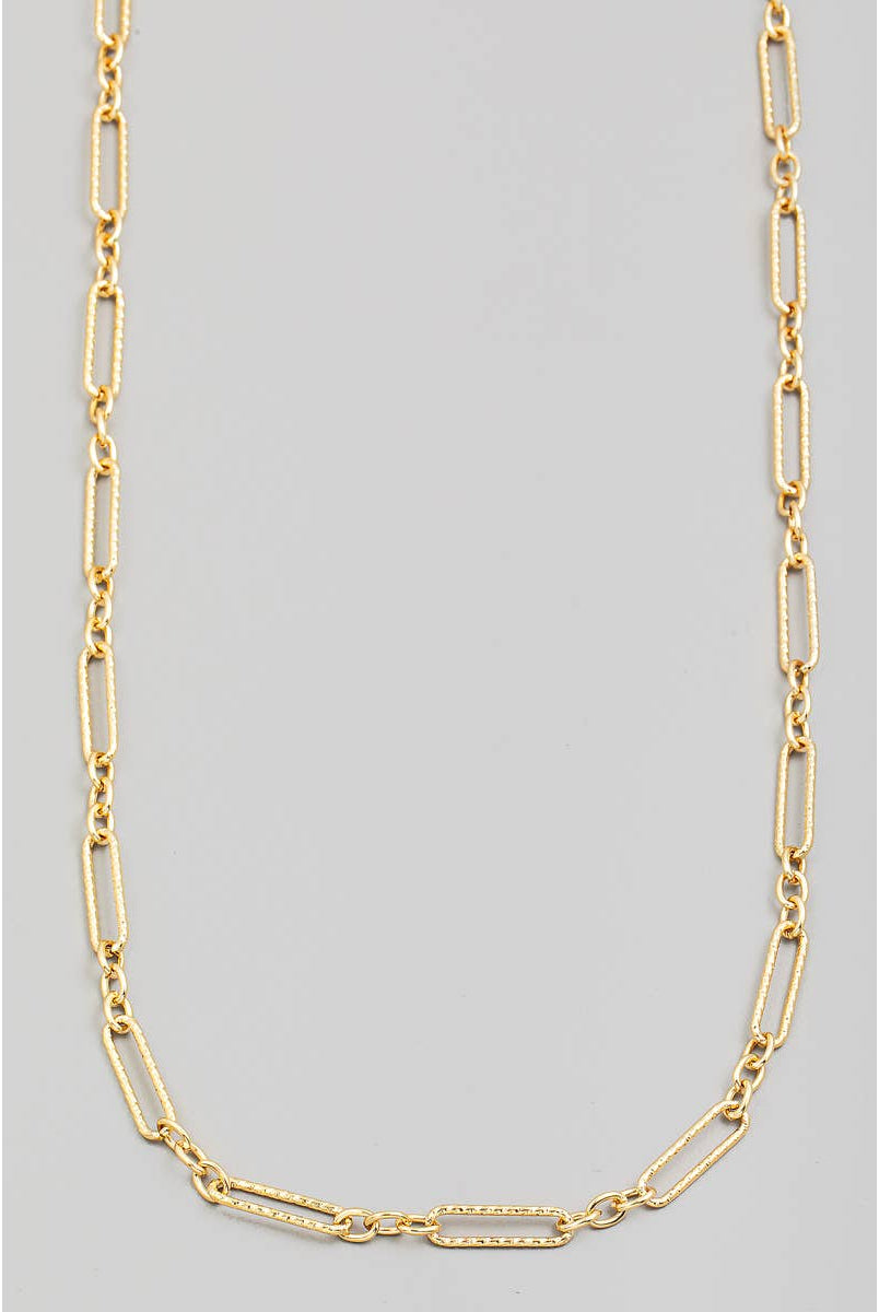 Textured Clip Chain Link Long Necklace | Stuffology Boutique-Necklaces-The Looks by Fame Accessories-Stuffology - Where Vintage Meets Modern, A Boutique for Real Women in Crosbyton, TX