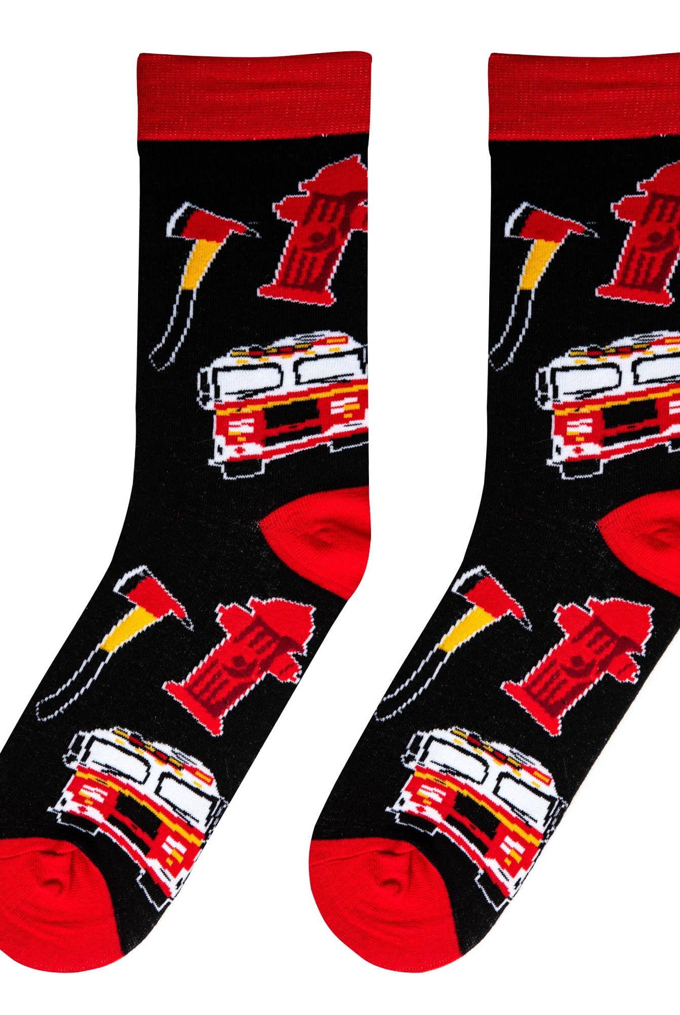 Firefighter - Mens Crew Folded - Crazy Socks | Stuffology Boutique-Socks-Crazy Socks-Stuffology - Where Vintage Meets Modern, A Boutique for Real Women in Crosbyton, TX