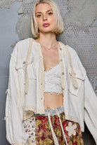 Vintage Wash Double Gauze Hoodie Jacket-Hoodie-Pol Clothing-Stuffology - Where Vintage Meets Modern, A Boutique for Real Women in Crosbyton, TX