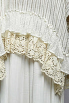 Eyelet Lace Ruffle Stripe Pattern Cardigan Top-Cardigan-Pol Clothing-Stuffology - Where Vintage Meets Modern, A Boutique for Real Women in Crosbyton, TX