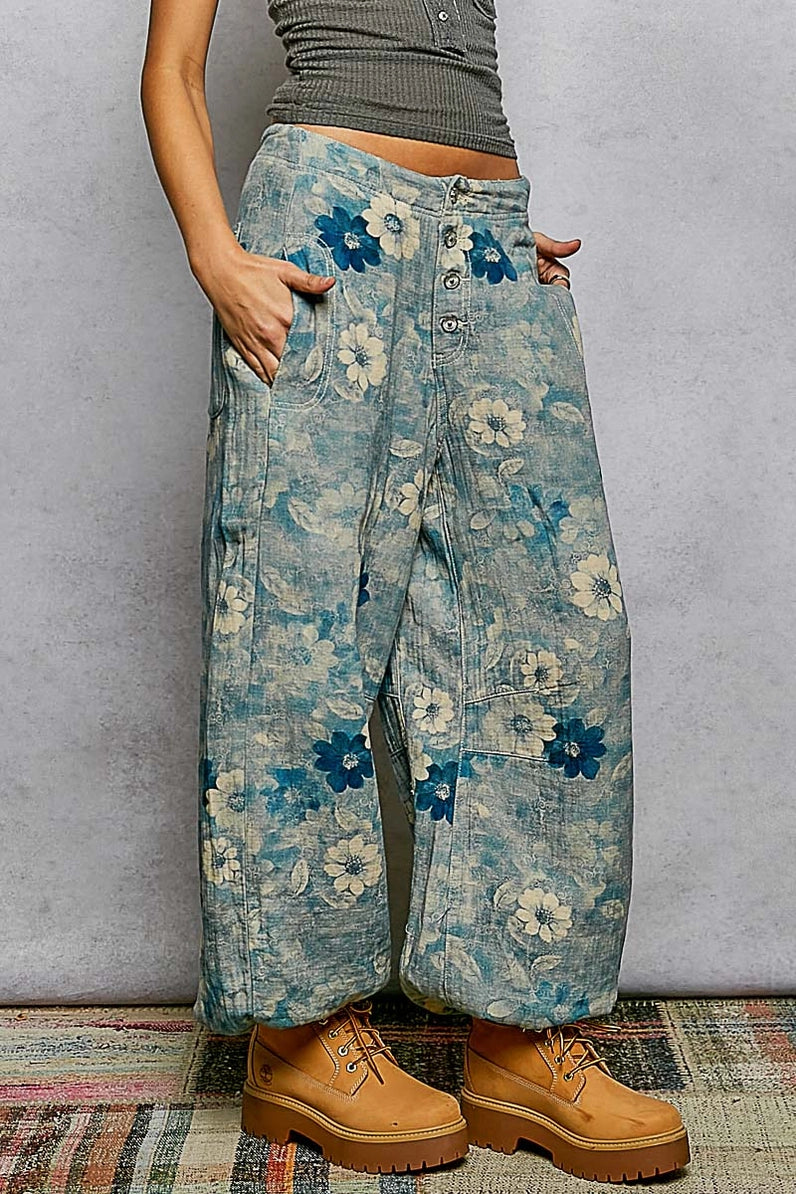Wildflowers on the Rim Floral Jogger - POL-Joggers-POL Clothing-Stuffology - Where Vintage Meets Modern, A Boutique for Real Women in Crosbyton, TX