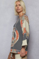 POL Clothing - Peace Sign Top-Pullover Top-Pol Clothing-Stuffology - Where Vintage Meets Modern, A Boutique for Real Women in Crosbyton, TX