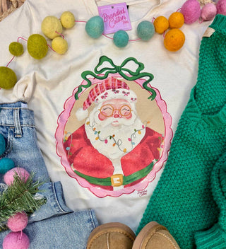 Watercolor Santa Frame-Branded Cotton-Stuffology - Where Vintage Meets Modern, A Boutique for Real Women in Crosbyton, TX