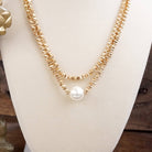 Golden Grace – Double Layer Necklace with Pearl and 3D Beads-Necklaces-PennyLine inc-Stuffology - Where Vintage Meets Modern, A Boutique for Real Women in Crosbyton, TX
